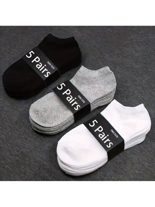 15 Pairs Unisex Thin Breathable Comfy Deodorant Sweat-Absorbing Low Cut Ankle Socks, Casual Plain Color Socks, Children's Socks & Hosiery For Summer Spring, Summer, Autumn And Winter Socks