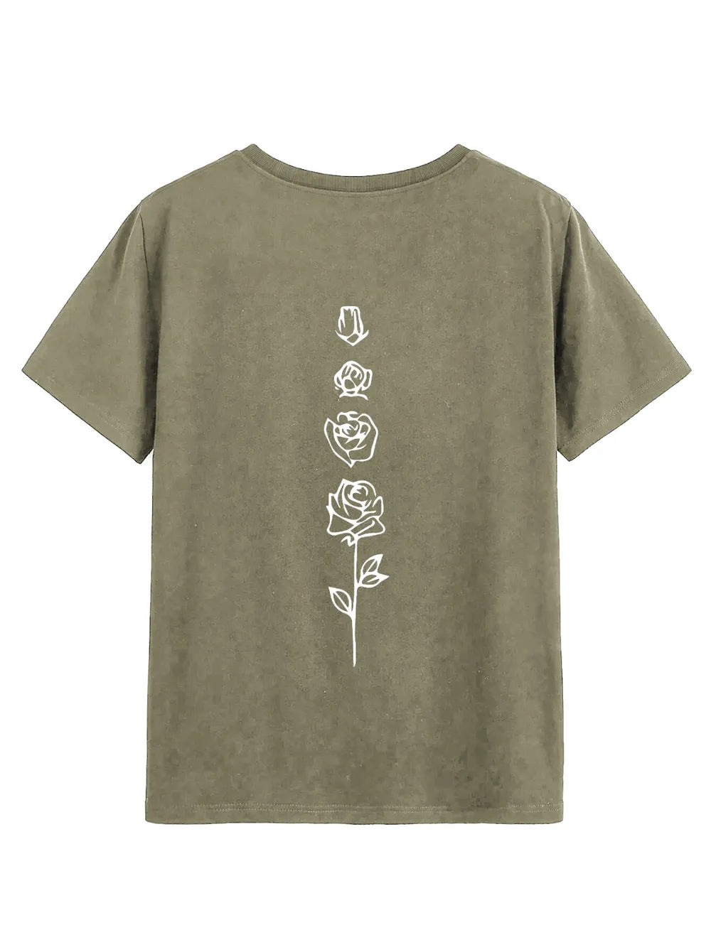 Rose Round Neck Short Sleeve T-Shirt