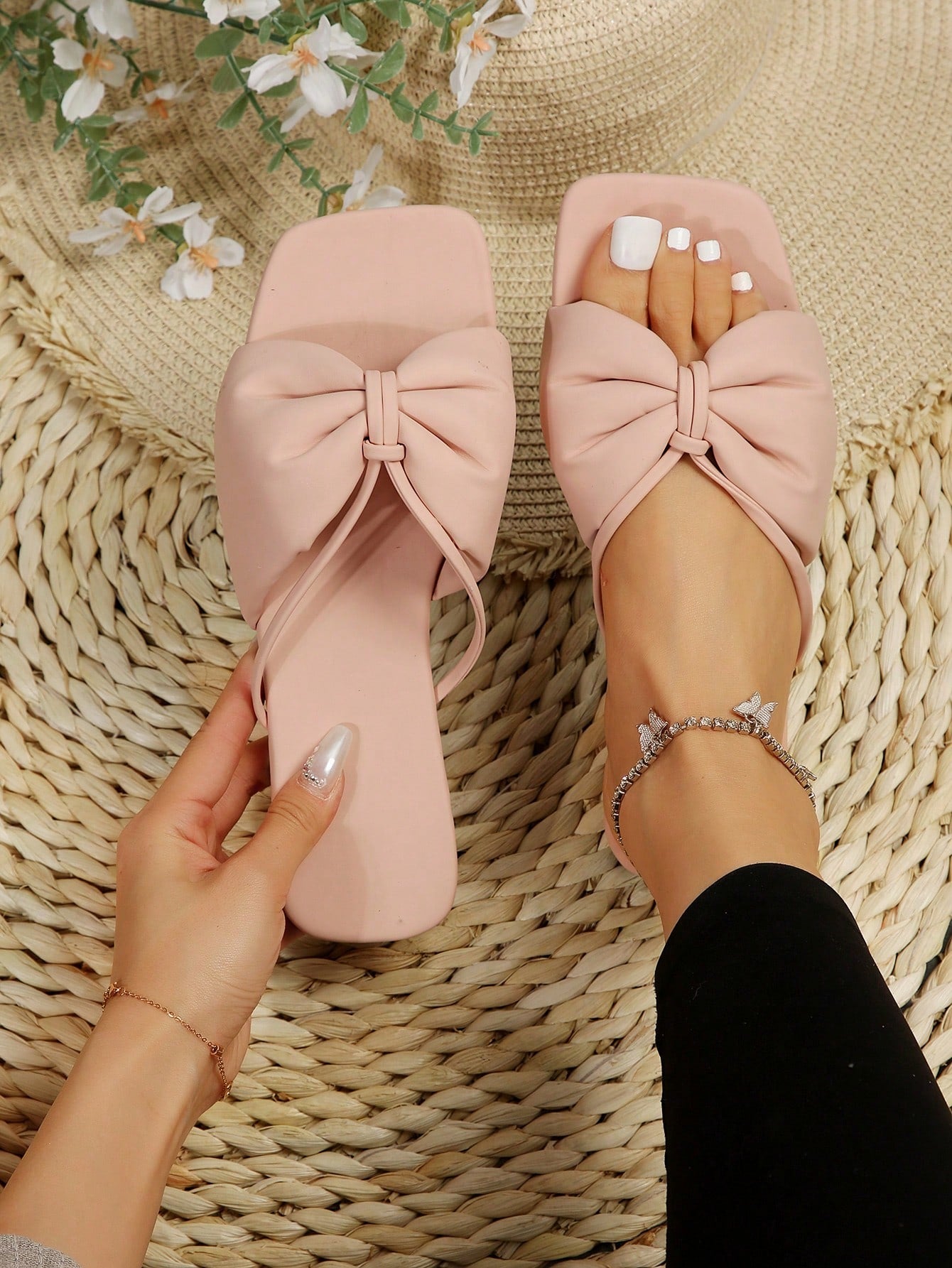 Women's Fairy Style New Summer Slippers, Casual Students Outside Wear All-match Flat Sandals With Criss-cross Strap