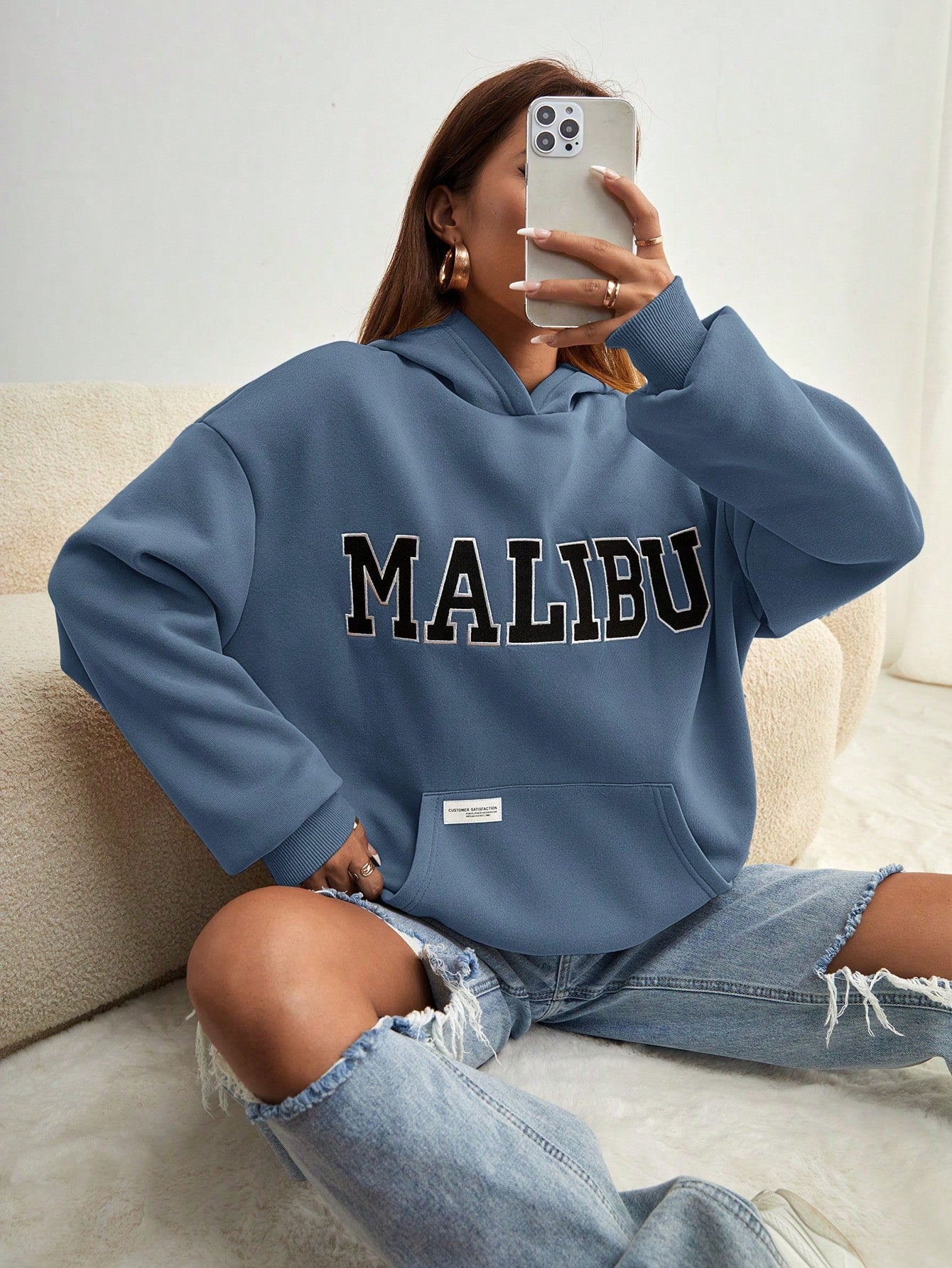 Women's Letter Print Casual Long Sleeve Hoodie