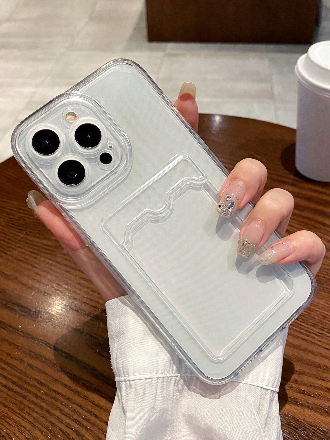 1pc Classic Transparent Soft Cellphone Case With Large Hole Compatible With Iphone Compatible With IPhone 11,IPhone 13,IPhone 14 Pro Max