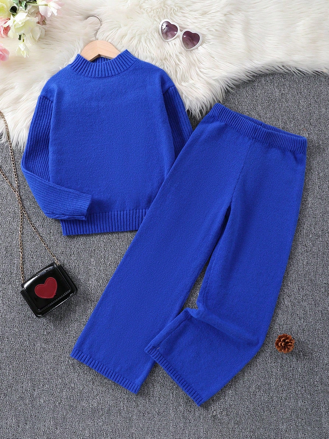 Tween Girl Mock Neck Sweater & Knit Pants