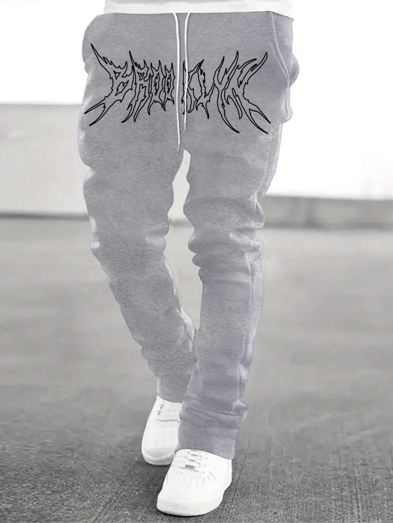 Loose Fit Men's Letter Graphic Drawstring Waist Sweatpants