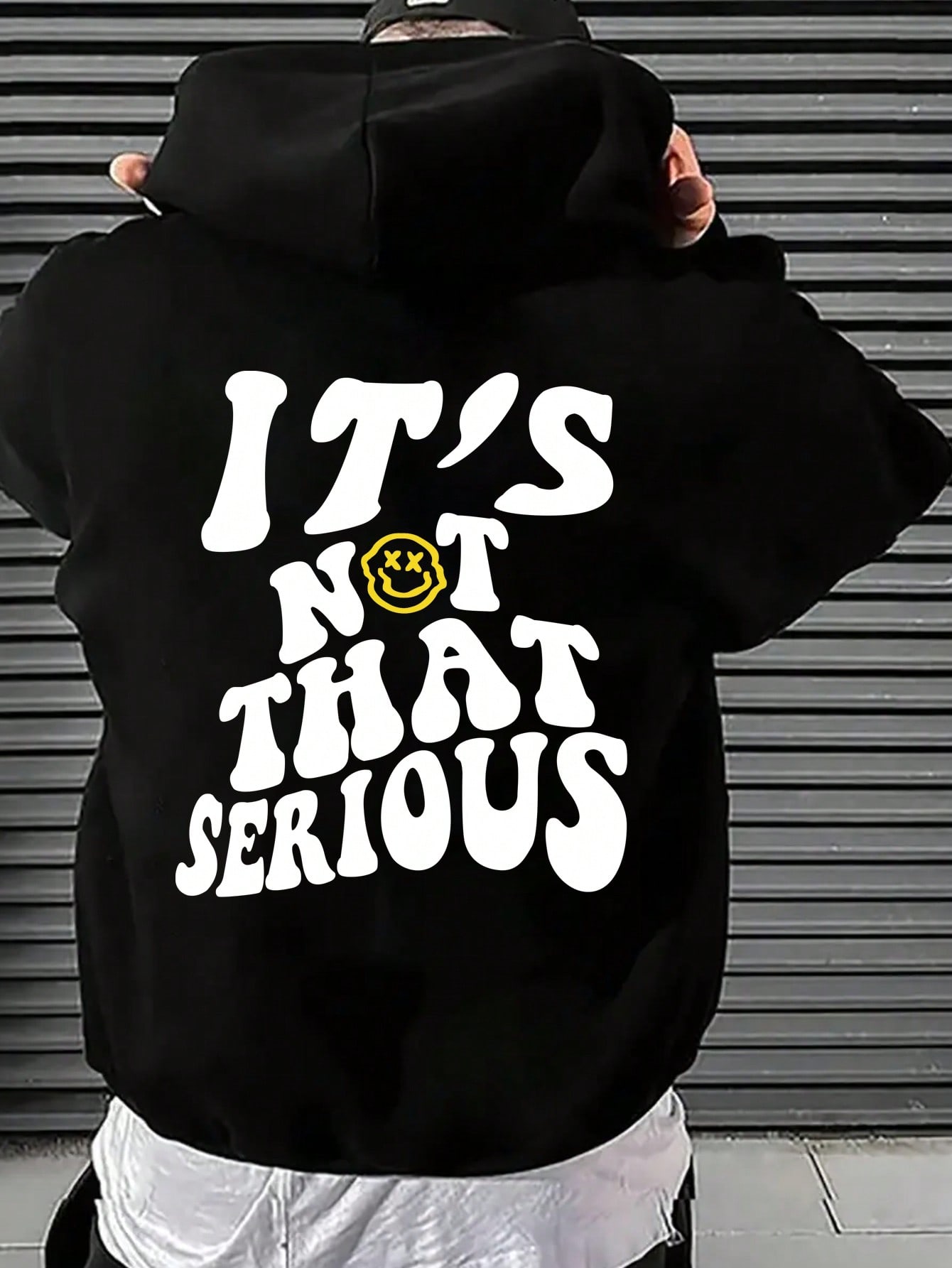 Men's Fleece Hoodie With Slogan Print