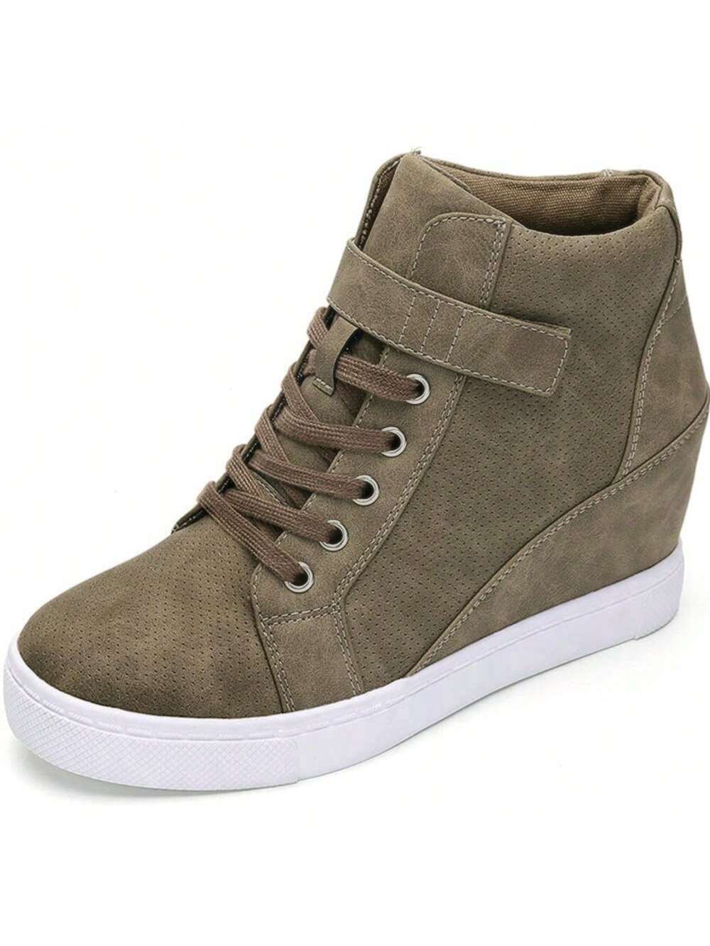 Women's Lace Up Wedge Sneakers High Top Fashion Sneakers Ankle Booties