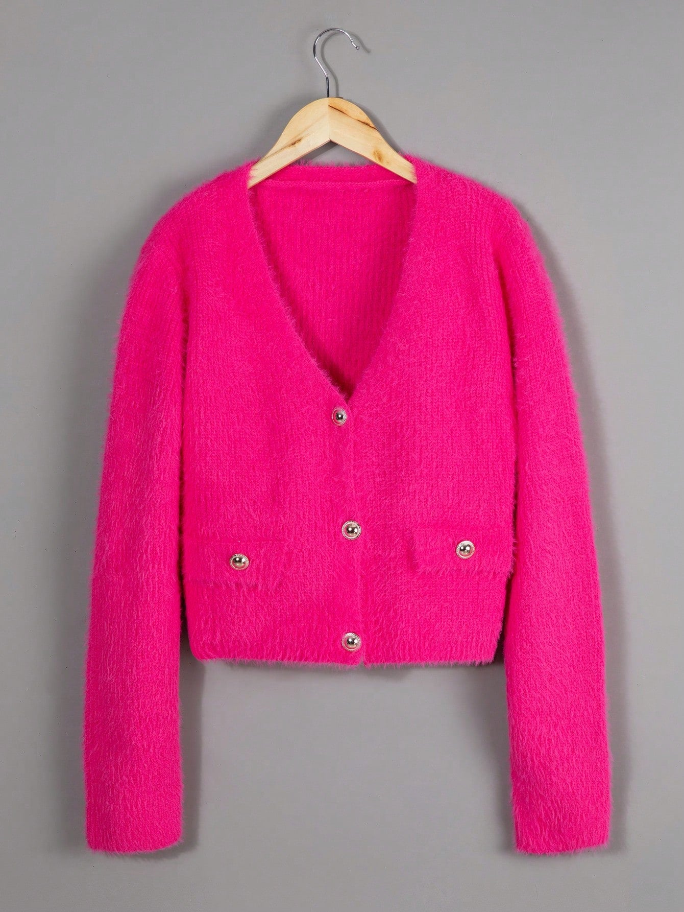 Teen Girls' Plush Cardigan Sweater