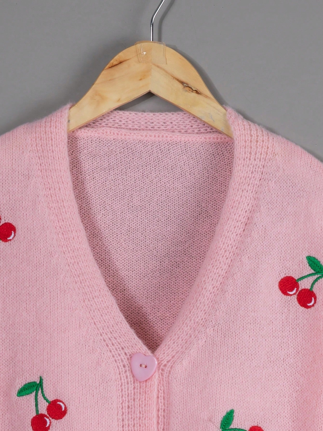 Teen Girls' Cherry Pattern Cardigan