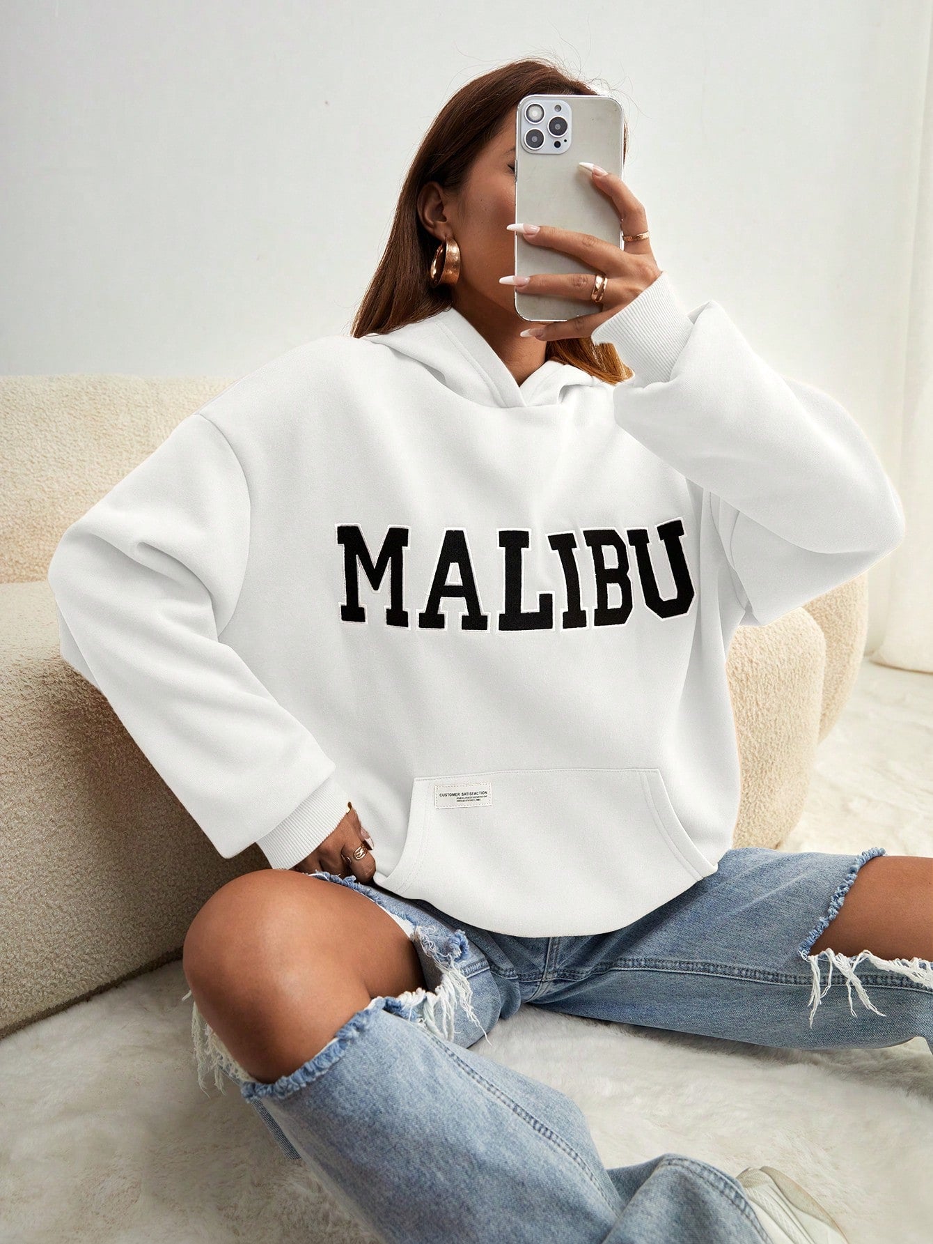 Women's Letter Print Casual Long Sleeve Hoodie