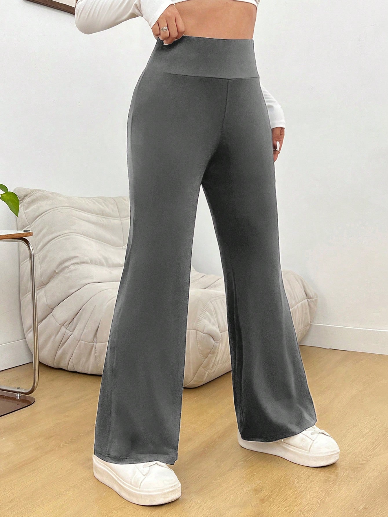 Plus Solid Flare Leg Sweatpants