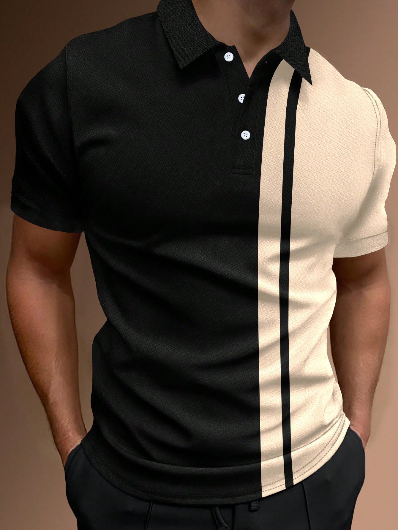 Men's Color Block Polo Shirt