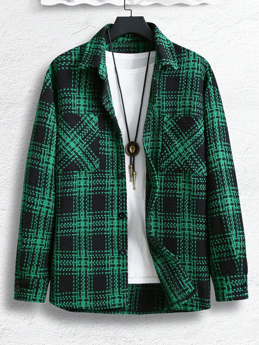 Men's Plaid Shirt-Style Jacket