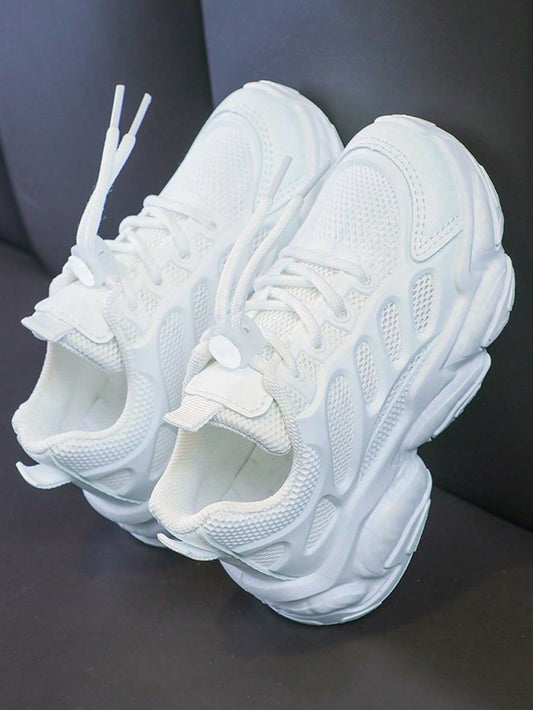 1pair Children Spring/Autumn Sports Shoes Fashionable All-Match White Sneakers