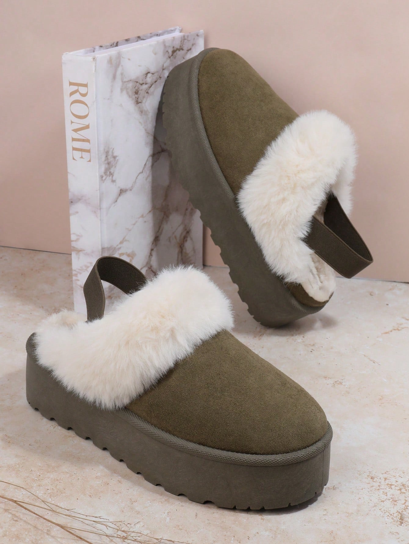 Women's Fluffy Trim House Slippers