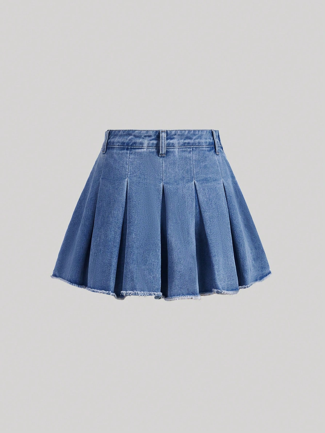 Teen Girls' Denim Pleated A-Line Skirt