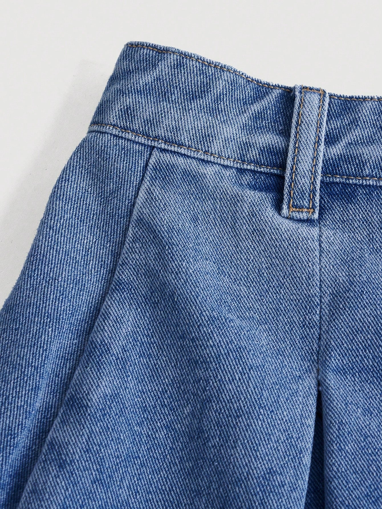 Teen Girls' Denim Pleated A-Line Skirt