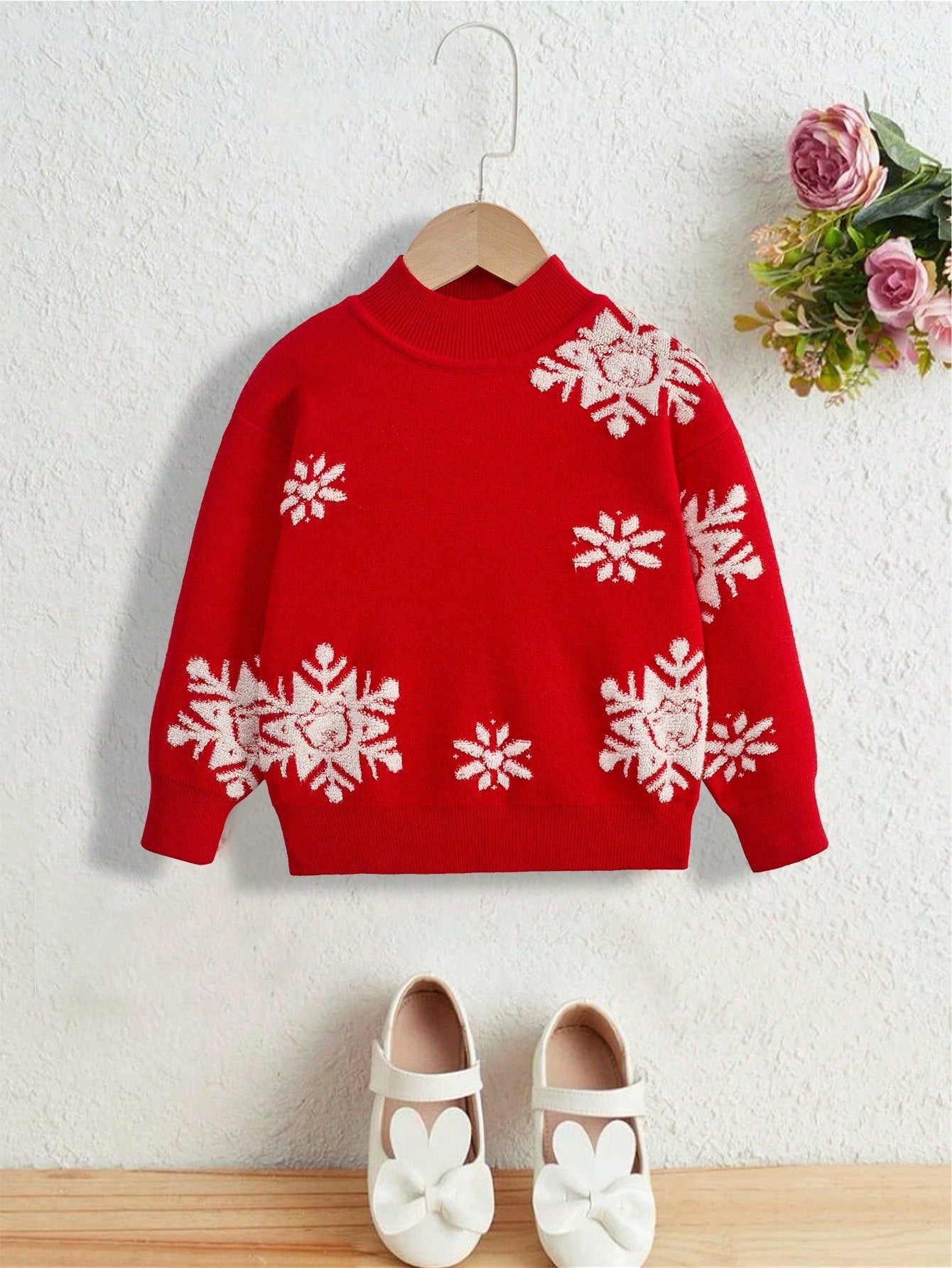 Girls' Christmas Snowflake Sweater