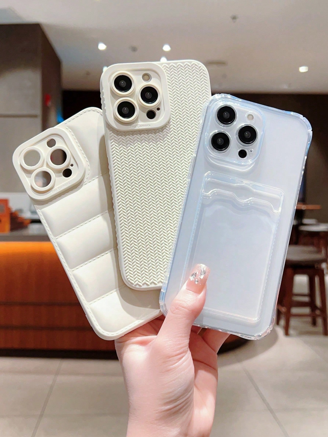 3pcs Solid Color Braided Pattern Feather Down Phone Case, Full Protection, Shockproof, Compatible With IPhone 15/15pro/15pro Max/15plus/11/12/13/14/Xs/Xr/11pro/11pro Max/12pro/12pro Max/13pro/13pro Max/14pro/14pro Max/14plus/7plus/8plus/8/Se2