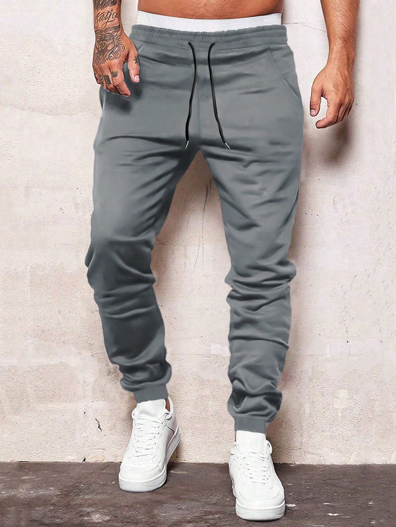 Men's Elastic Waist Drawstring Jogger Pants