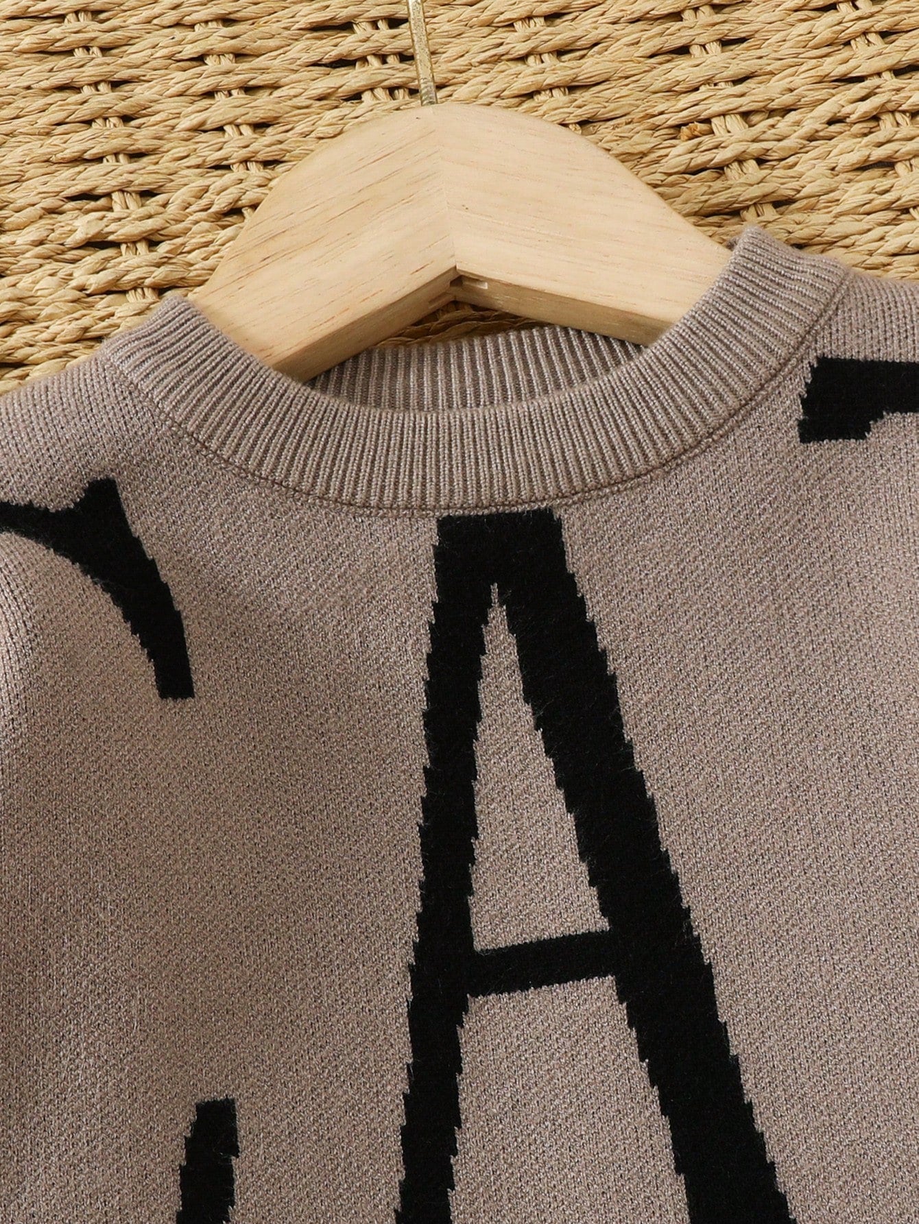 Young Boy Letter Pattern Sweater