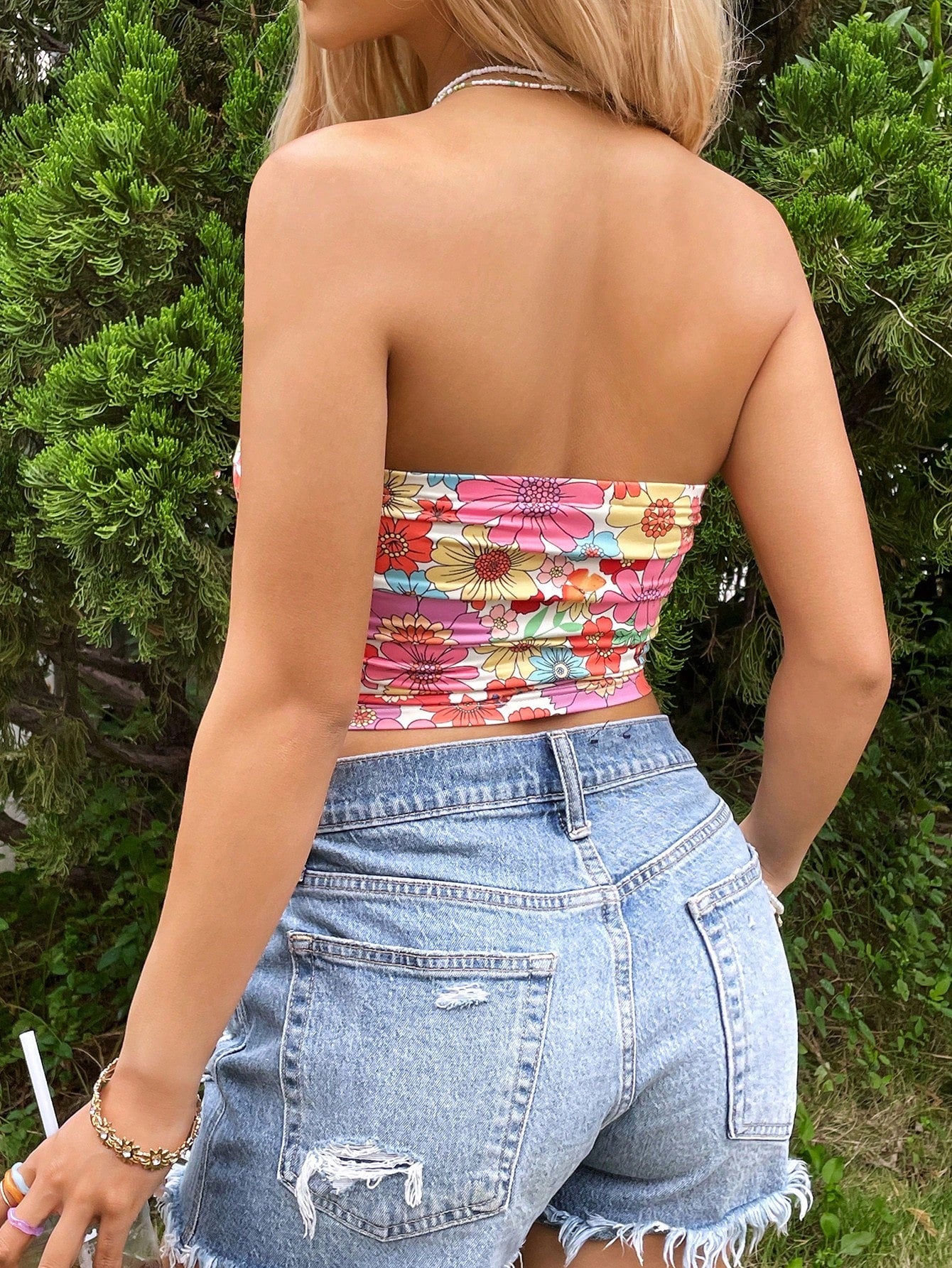 Flower Pattern Tube Top