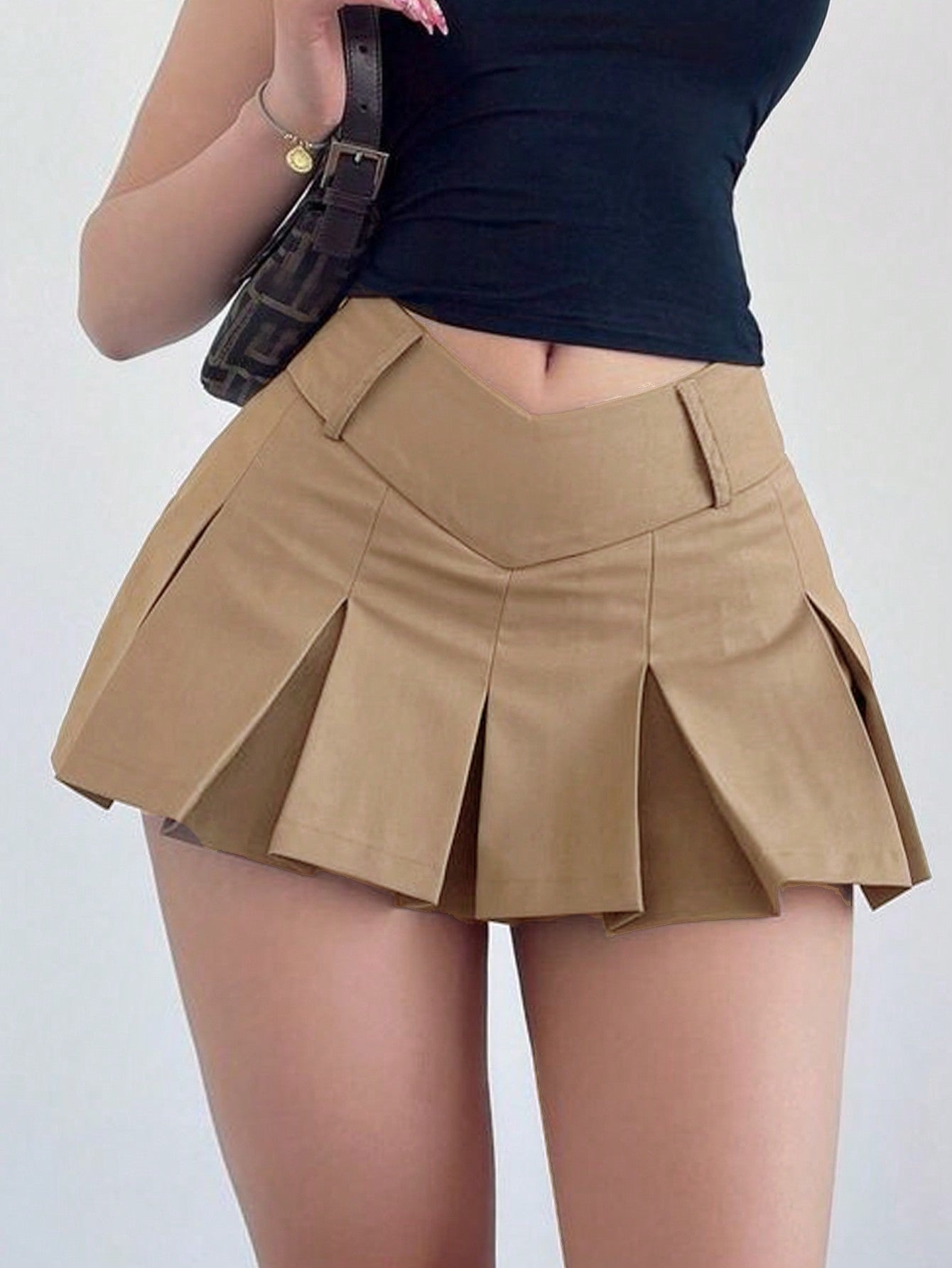 Plus Size Low V Waist Ruffled Skirt