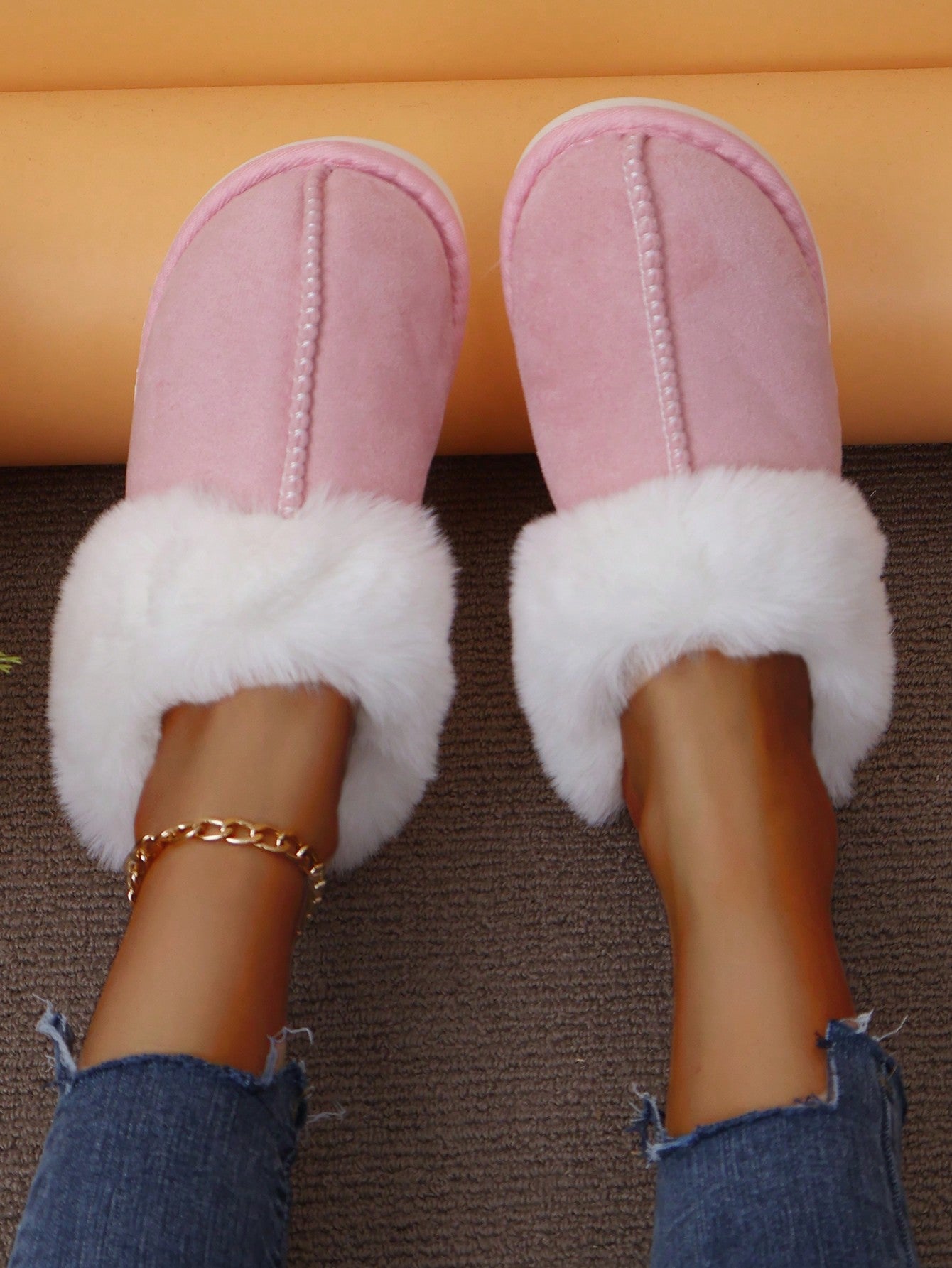 Autumn/Winter Flat Closed Toe Slippers For Women, Home Wear