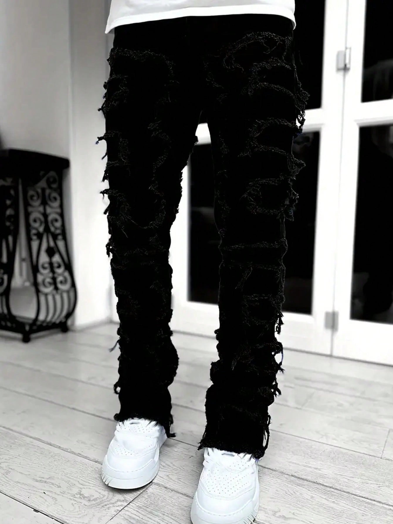 Teen Boy Fashionable Fringed Jeans