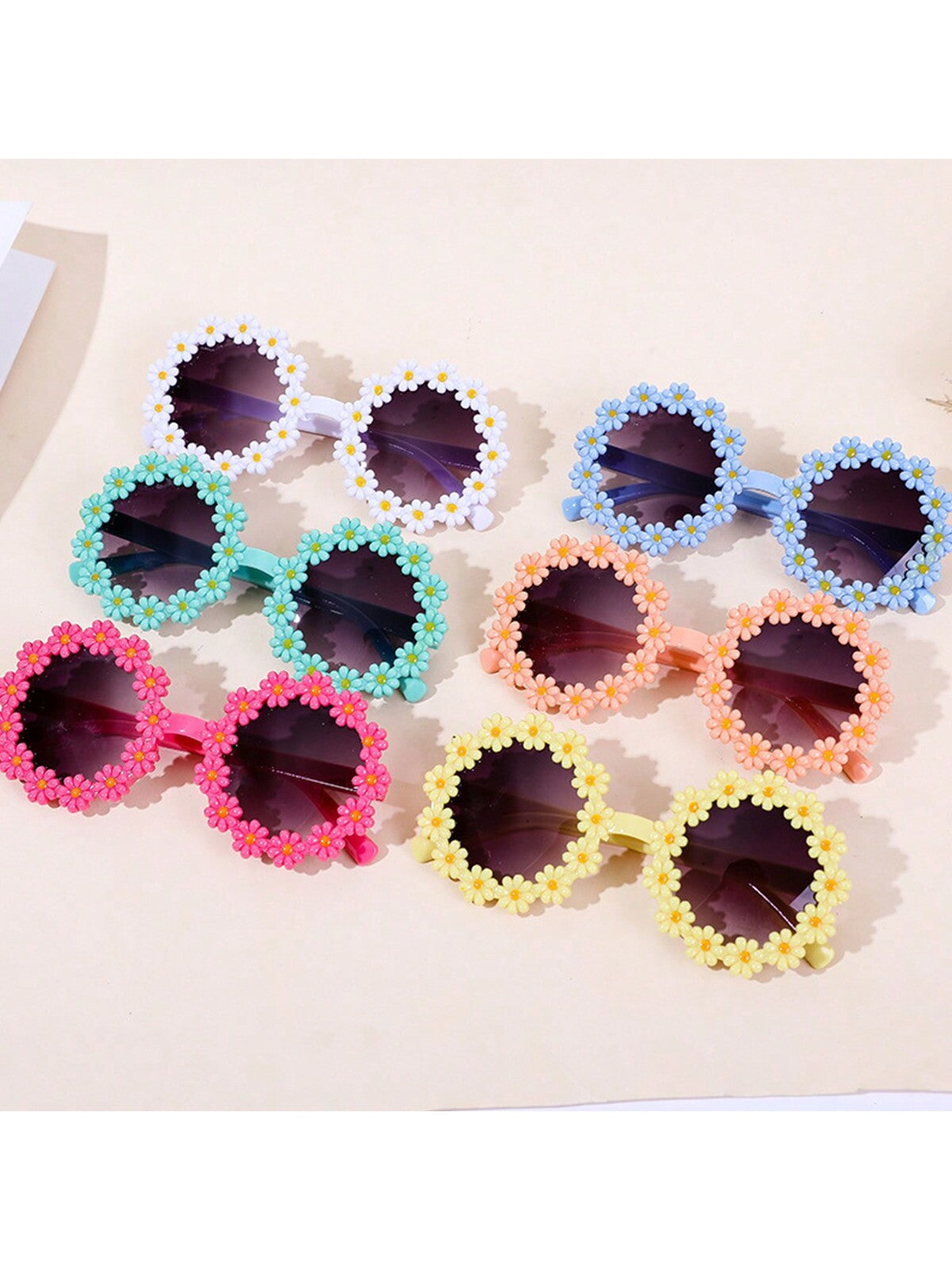 6pcs Kid-Friendly Daisy Flower Shaped Sunglasses UV Protection For Boys & Girls Accessories