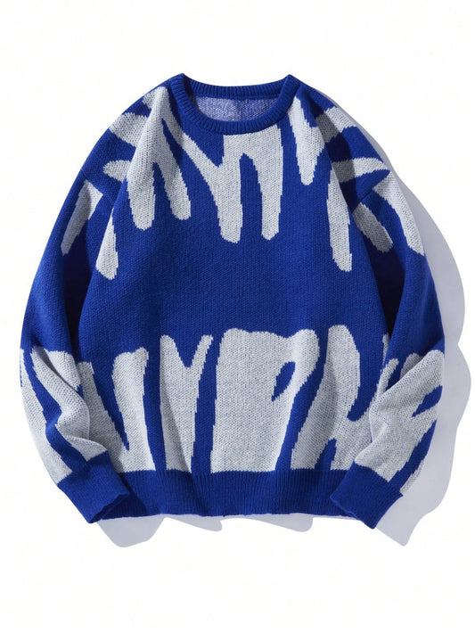 Men's Casual Sweater With Patterned Print