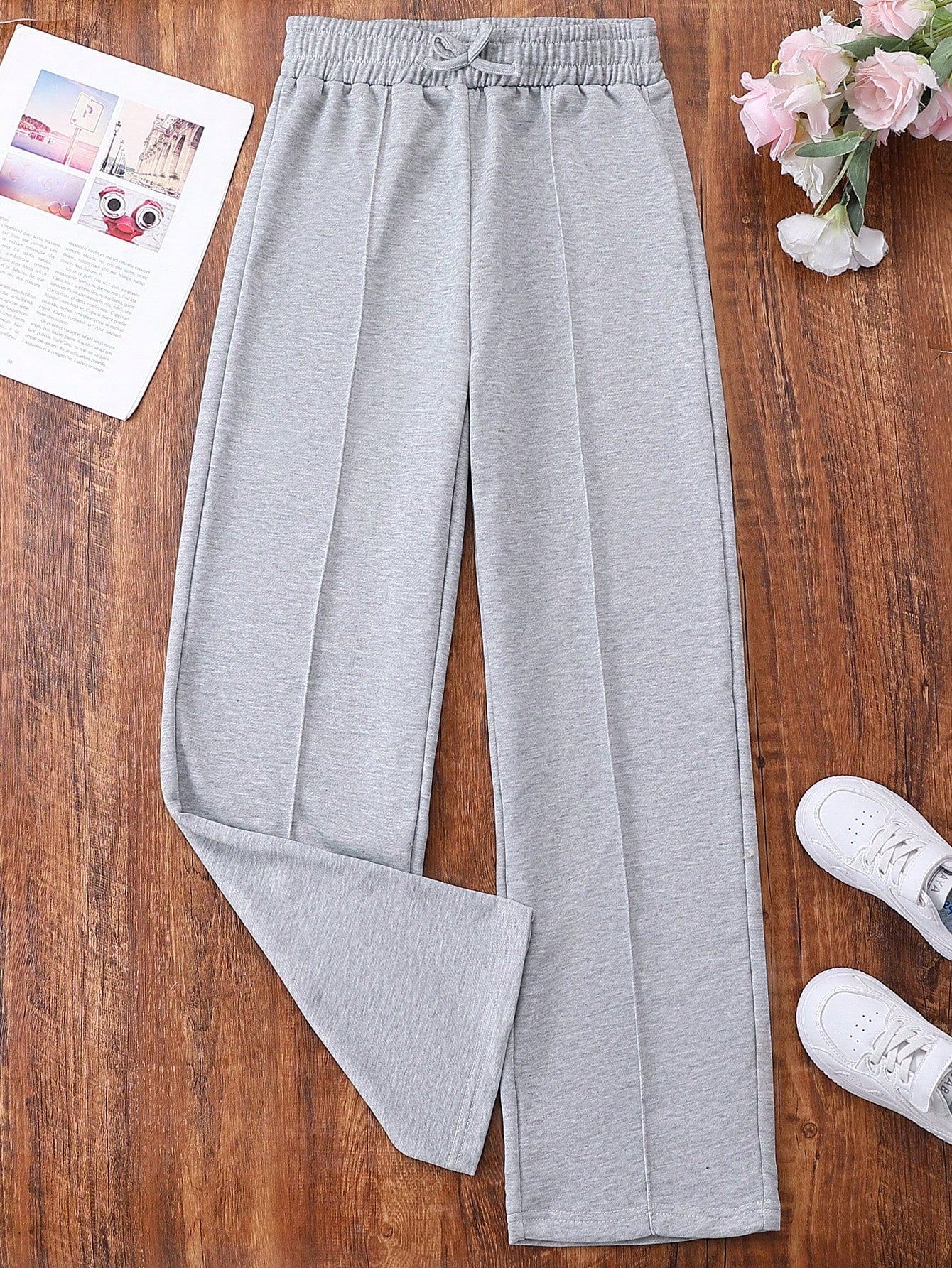 Teen Girl Solid Elastic Waist Sweatpants