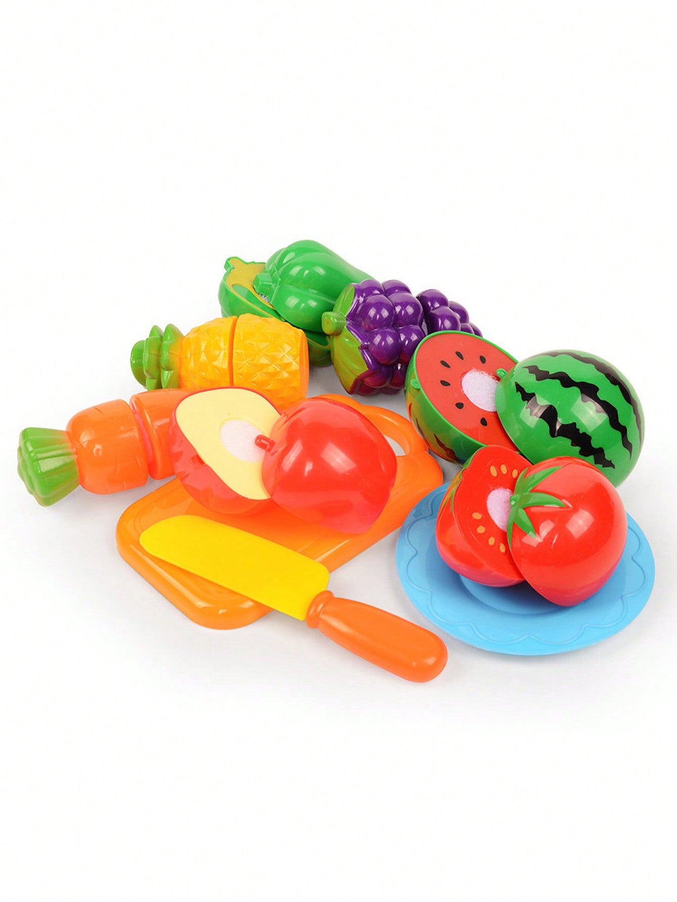 10pcs/Set Simulation Vegetable And Fruit Chop Play Set, Early Educational Kitchen Toy For Kids