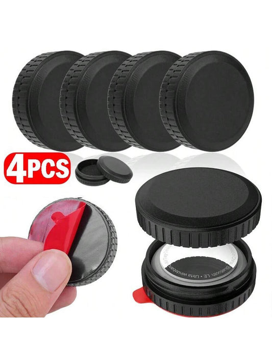 4PCS Black Protective Cover For AirtTag GPS Tracker IP68 Waterproof Shockproof Holder With Adhesive Sticker Mount