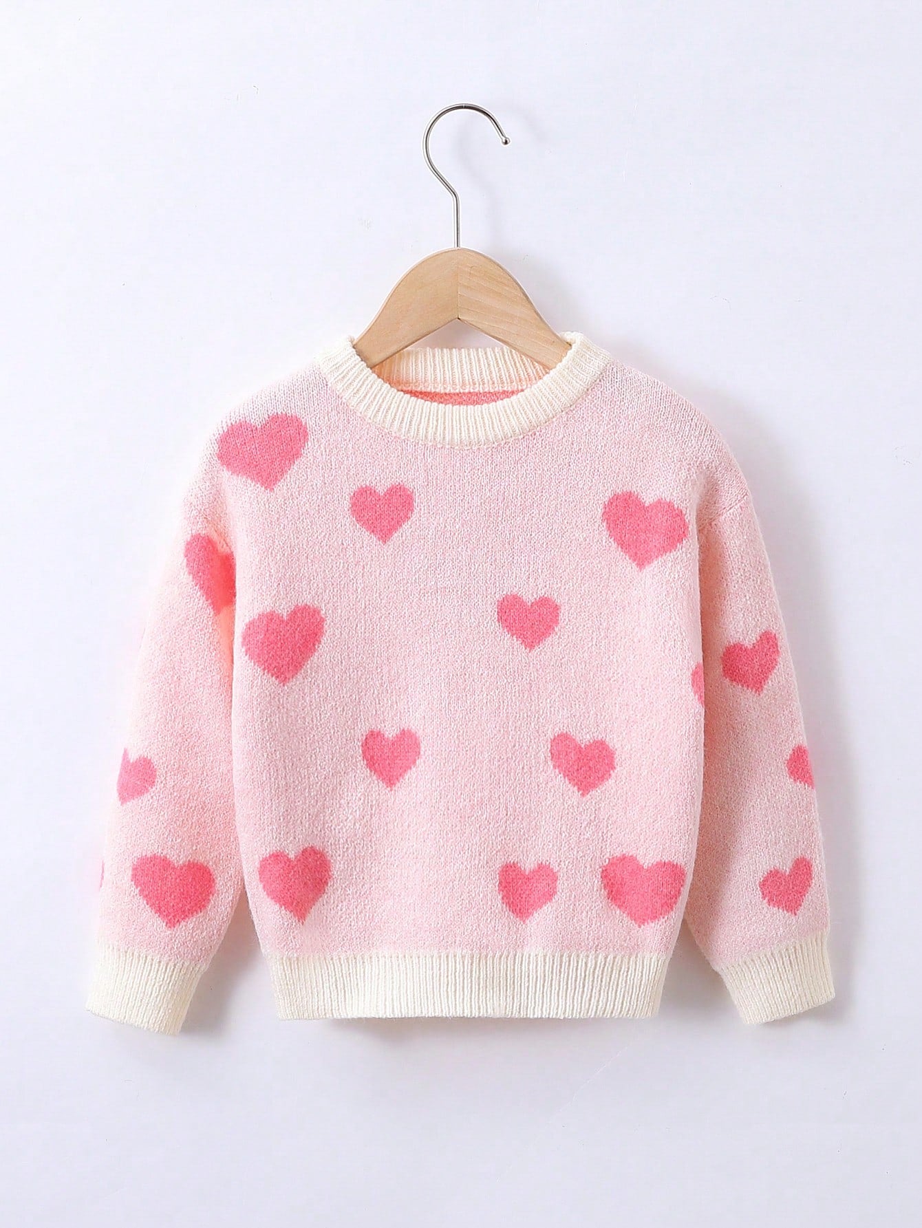 Young Girl Lovely Heart Shape Casual Sweater