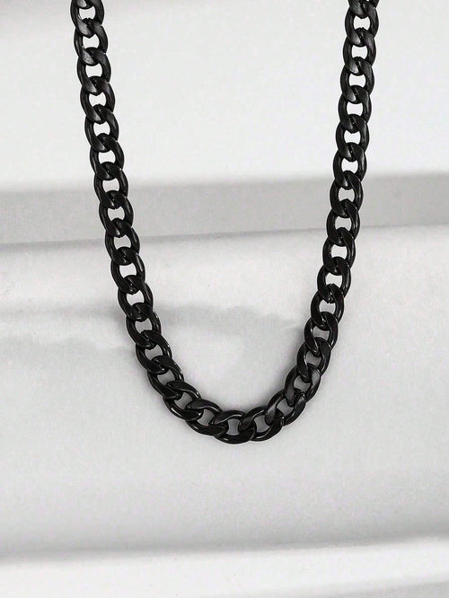 1 Pc 40CM Classic Punk Silver Stainless Steel Cuba Chain Necklace for Children Party Jewelry Gift