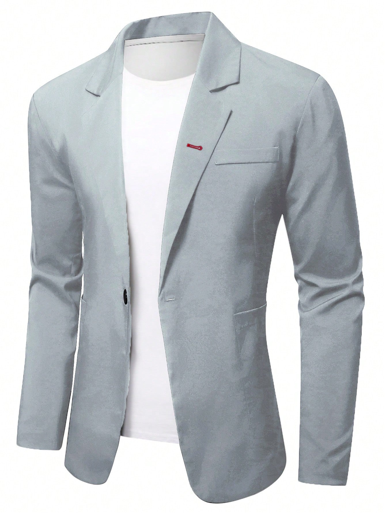 Men 1pc Solid Single Button Blazer