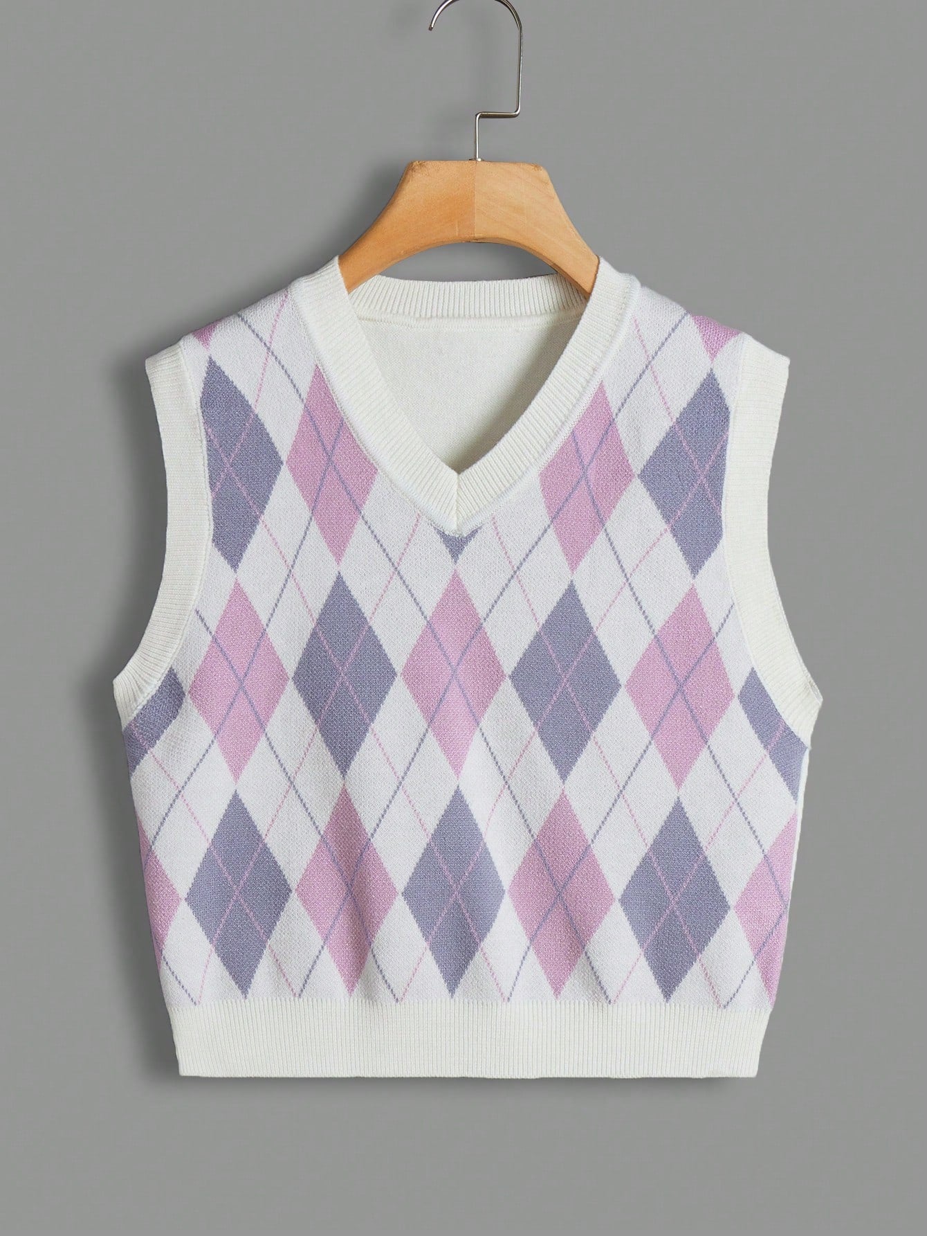 Tween Girl Argyle Pattern Sweater Vest