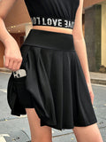 Tween Girl Knitted Pleated Skorts For Sports And Street Fashion