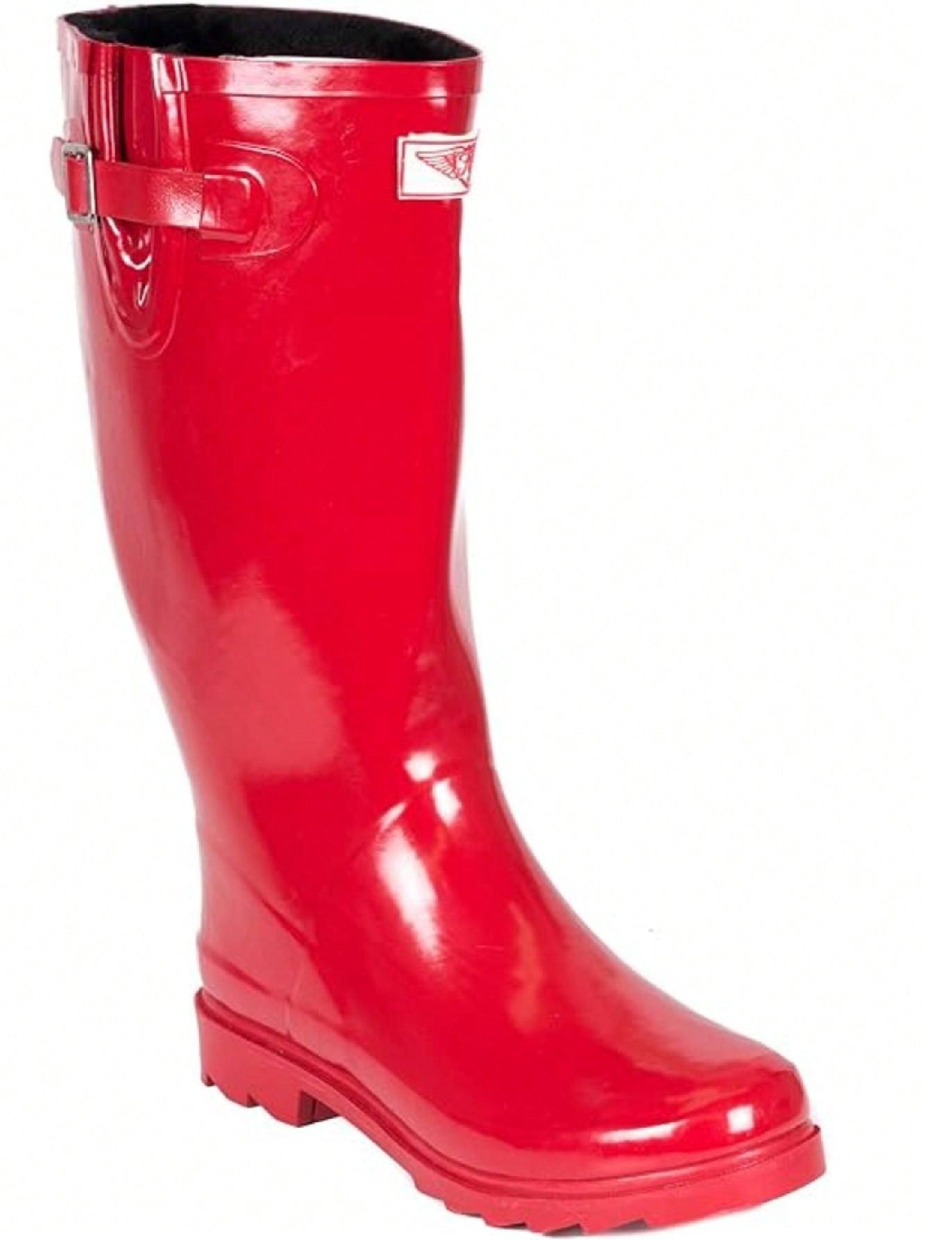 Women Forever Young Tall Rubber Rain Boot With Mock Fur