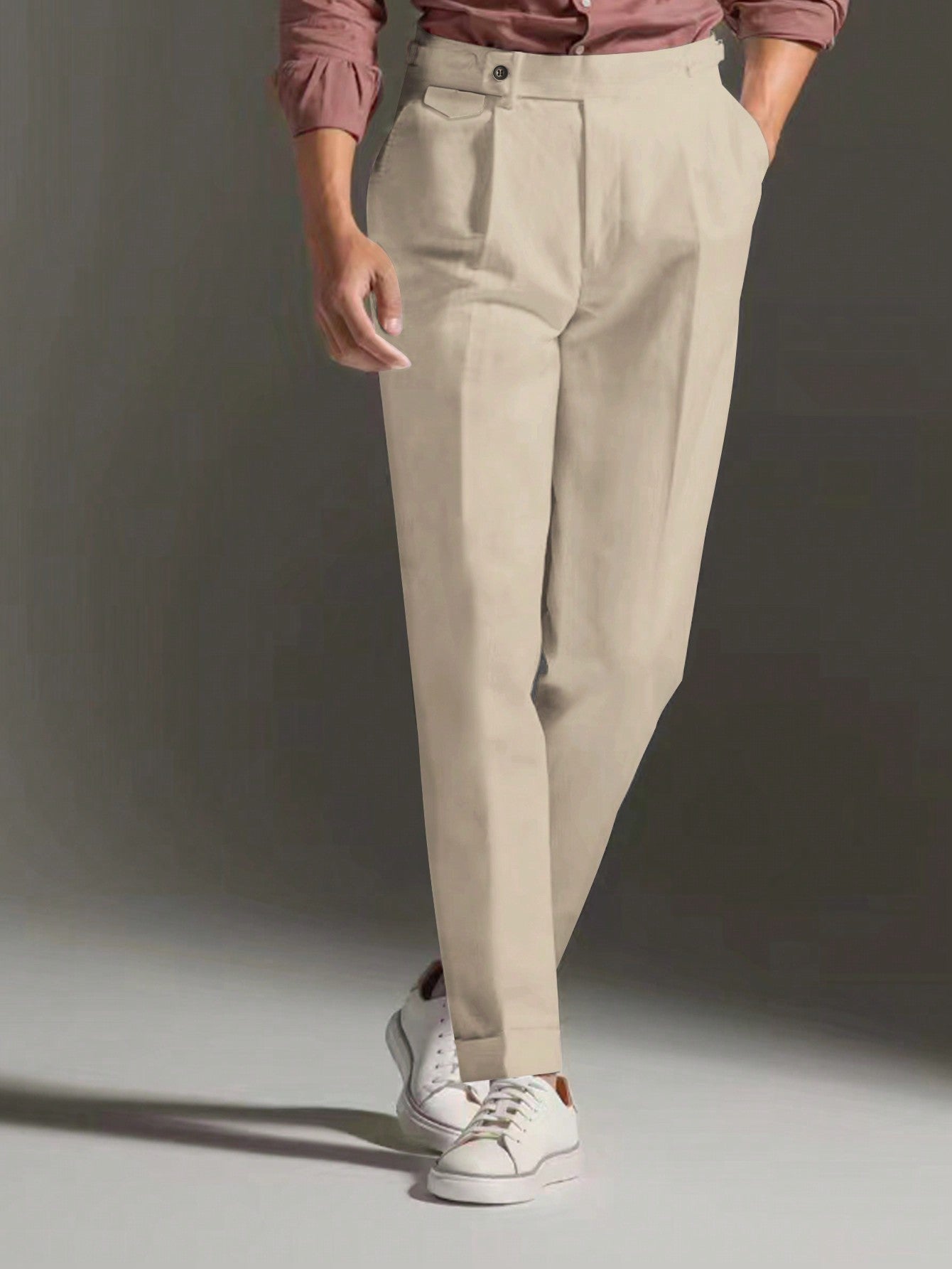 Men's Solid Color Suit Pants