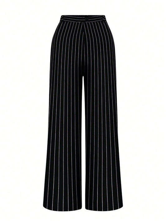 Plus Size Striped Suit Pants