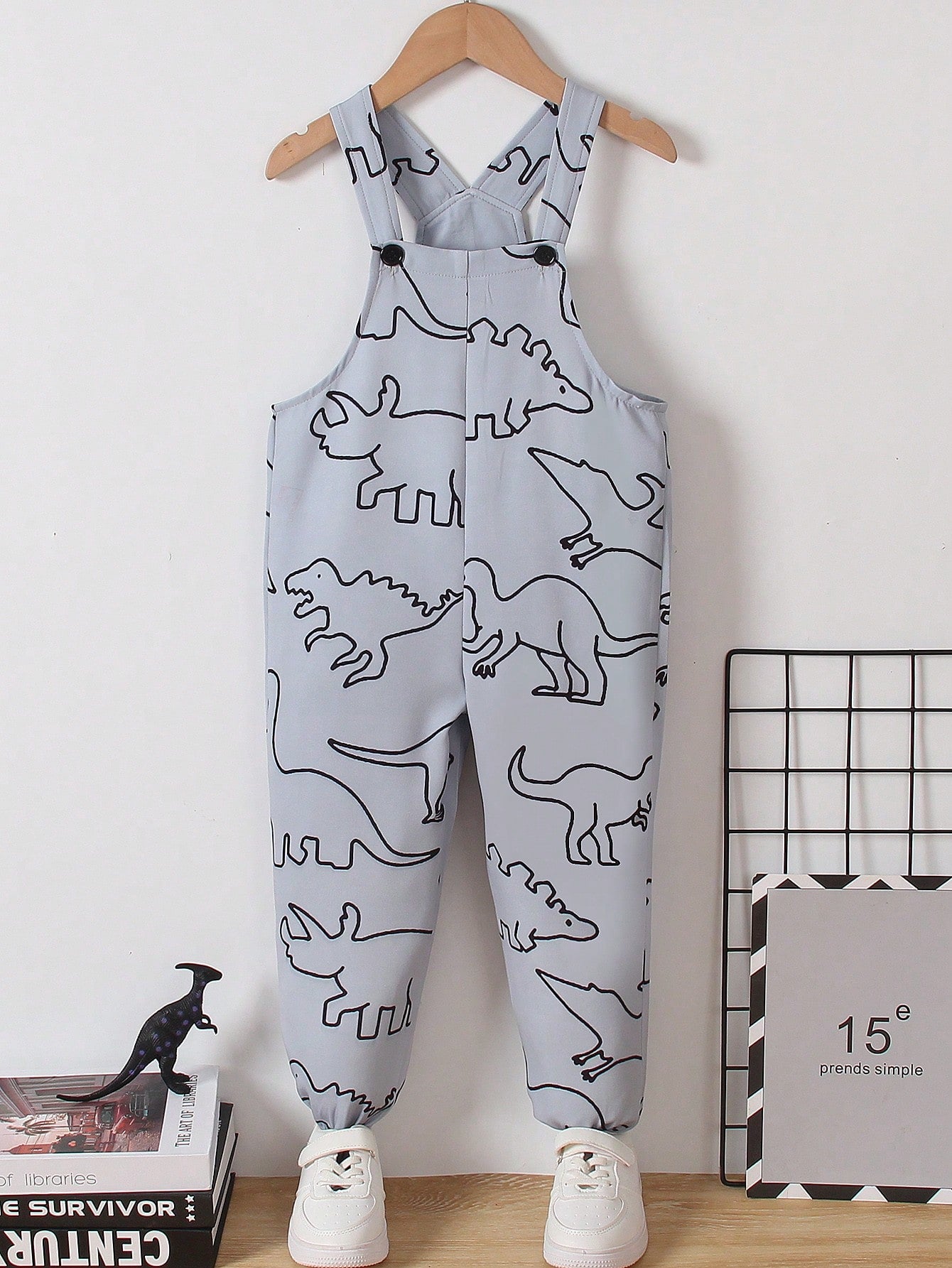 Young Boy Cute Dinosaur Printed Jumpsuit, Spring/Summer