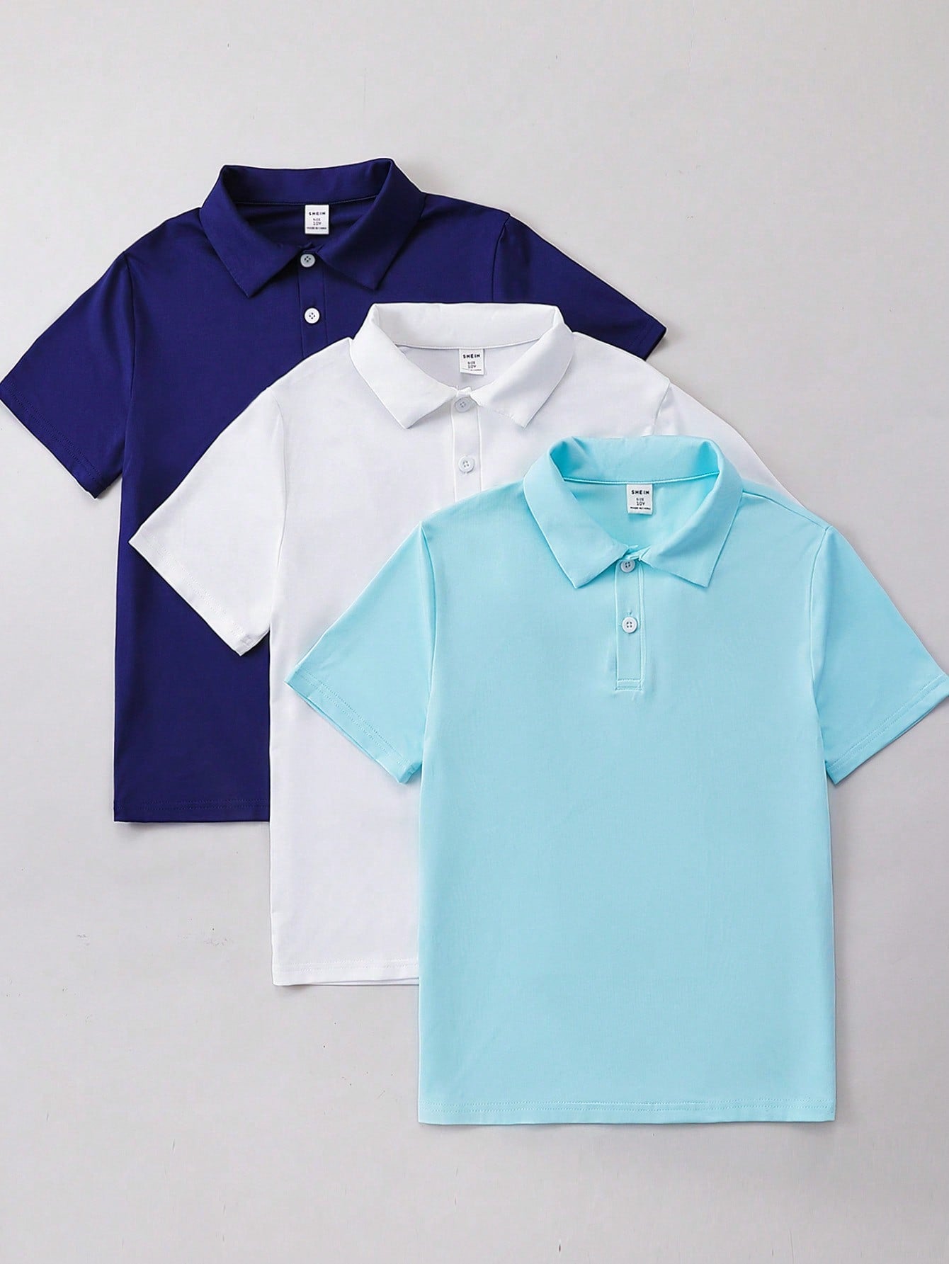 Tween Boy Solid Color Short Sleeve Polo Shirt For Summer