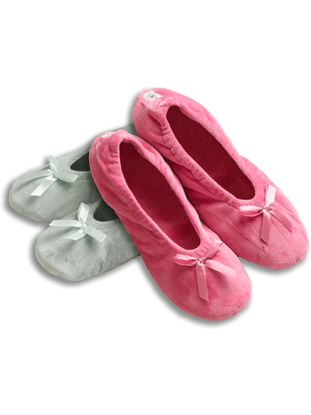 Pupeez Women Terry Classic Cotton & Velour Ballerina Slippers (Pack Of 2)