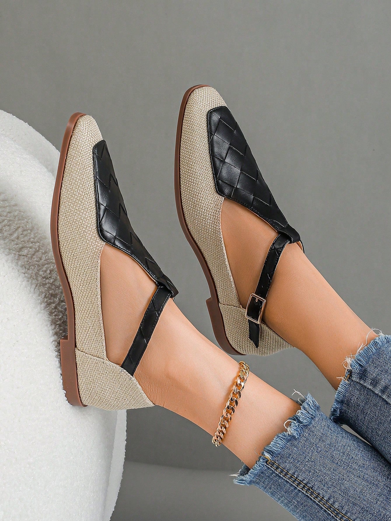 Square Toe Flat Shoes Women, 2023 Spring New Arrival, Unpopular, Sophisticated T-Strap Vintage Mary Jane Shoes For Women