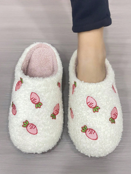 Ladies' Soft-Sole Plush Indoor Slippers, Warm & Lightweight For Autumn And Winter, Bedroom