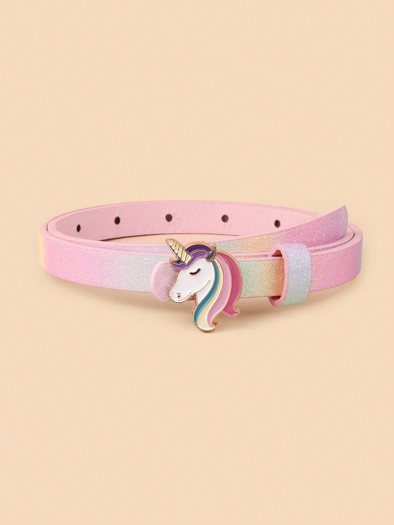 New Children's Cute Rainbow Horse Thin Waist Belt