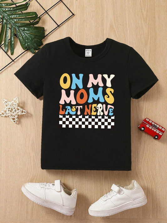 Toddler Boys' Casual Letter Print Round Neck Short Sleeve T-Shirt