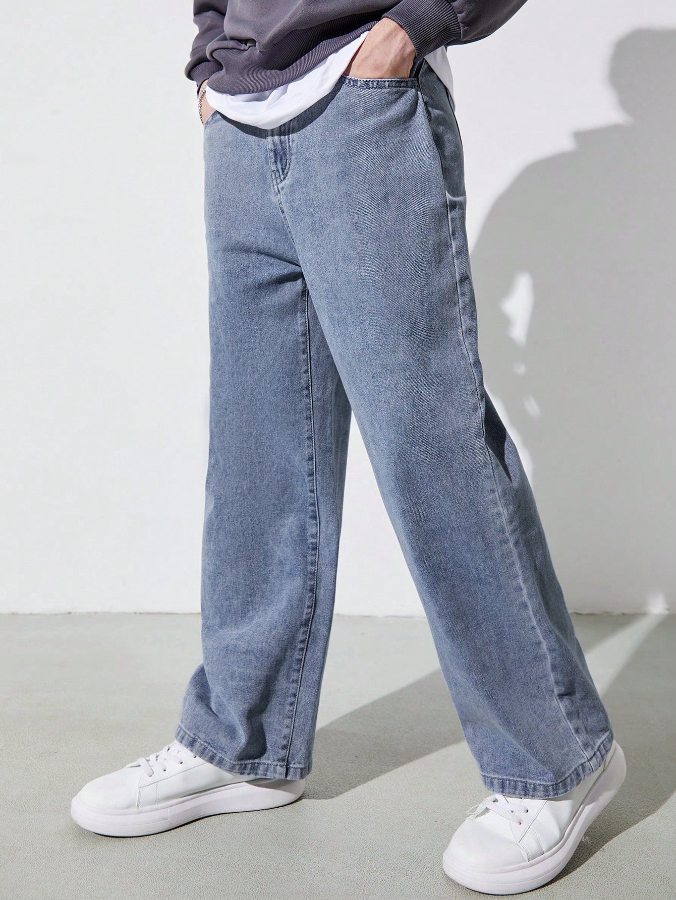 Teen Boy Basic All-Match Loose And Comfortable Straight Jeans