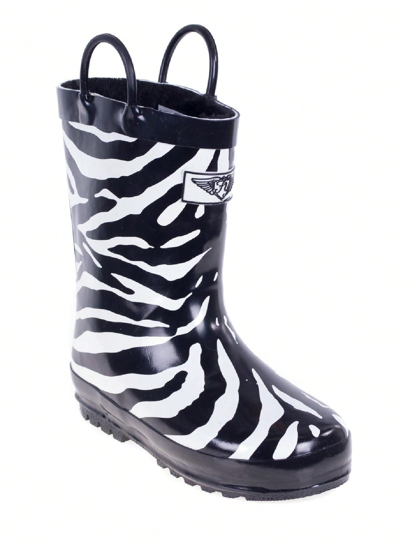 Kids Fashion Rubber Rainboot  W Fuax Fur