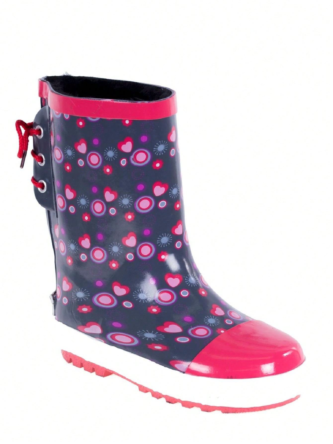 Kids Fashion Rubber Rainboot  W Fuax Fur